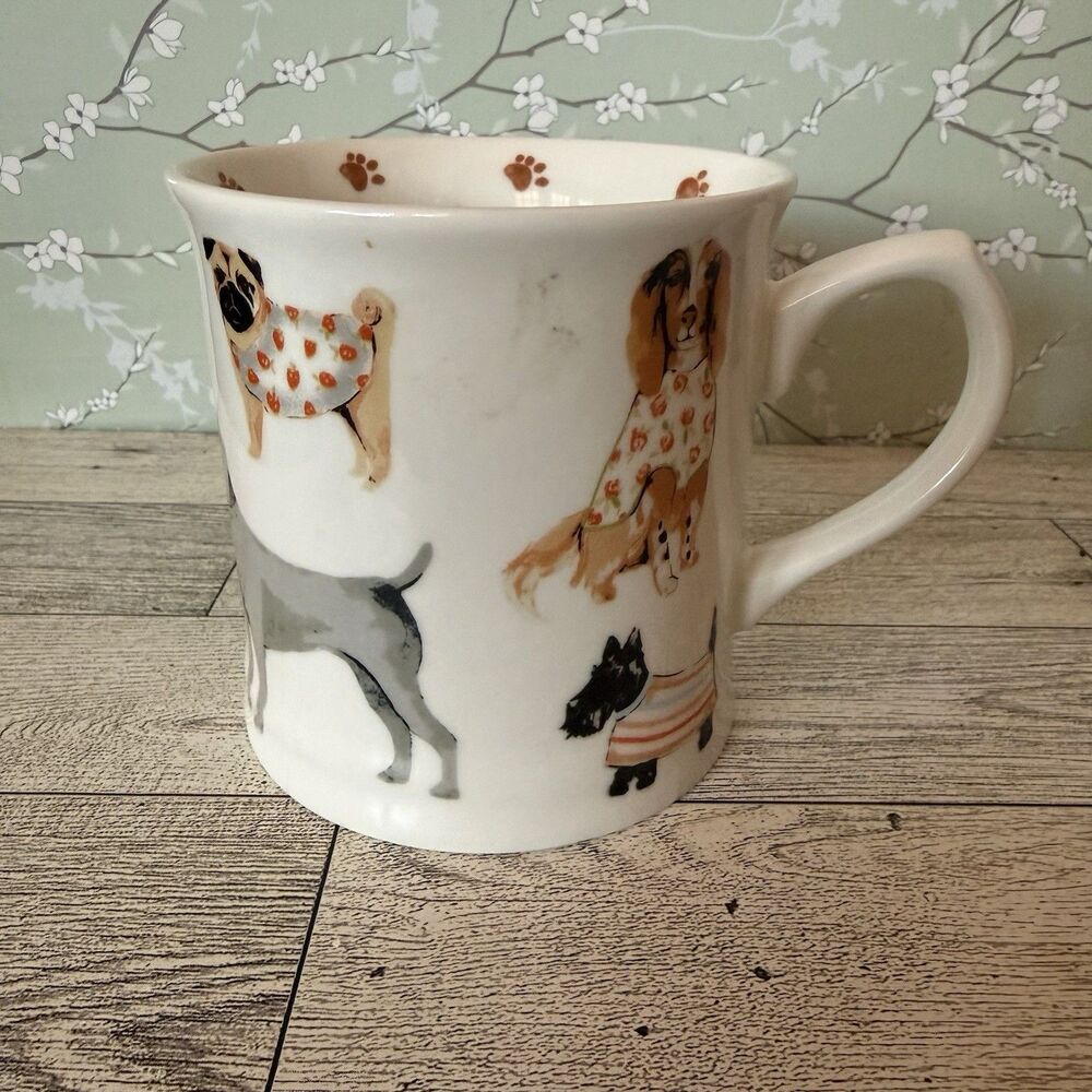 COOKSMART England DOG Mug Fine China Coffee Cup Scottie Dachshund Dalmatian Pug